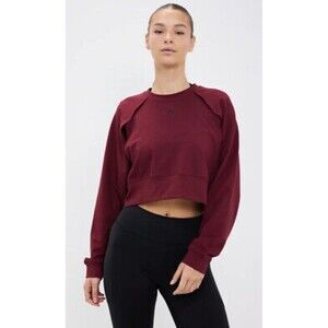 Adidas Performance Power Aero Ready Crop Cover-up Sweatshirt  Shadow Red 2X